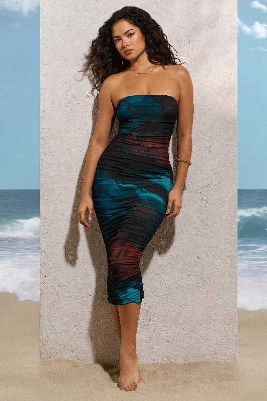 my-girl-blue-print-strapless-bodycon-ruched-mesh-midi-dress-cl129493129