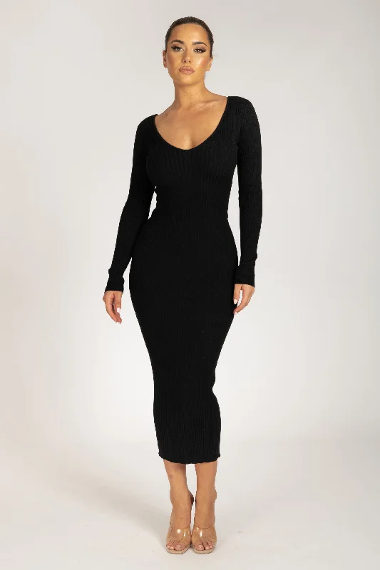 nina-long-sleeve-ribbed-midi-dress-black