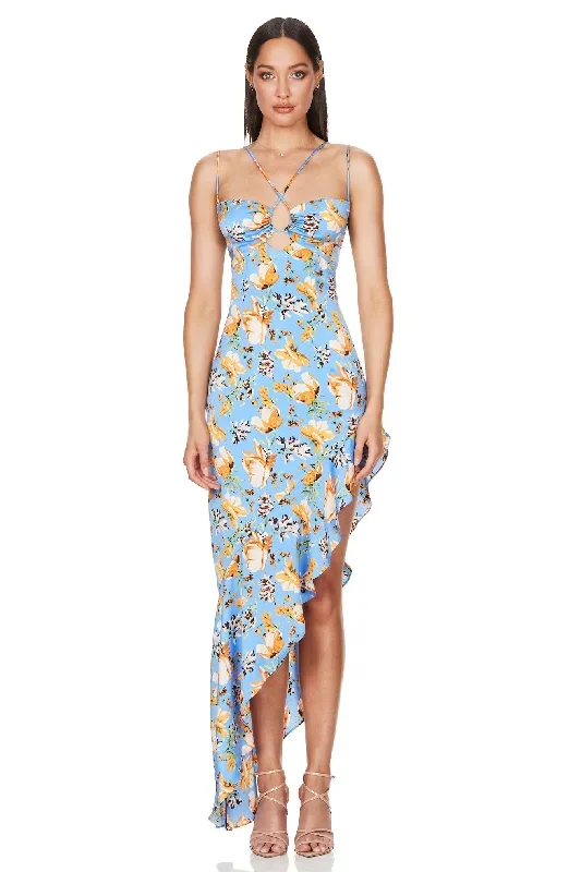 BUY IT NOOKIE Simone Frill Maxi (Blue floral)