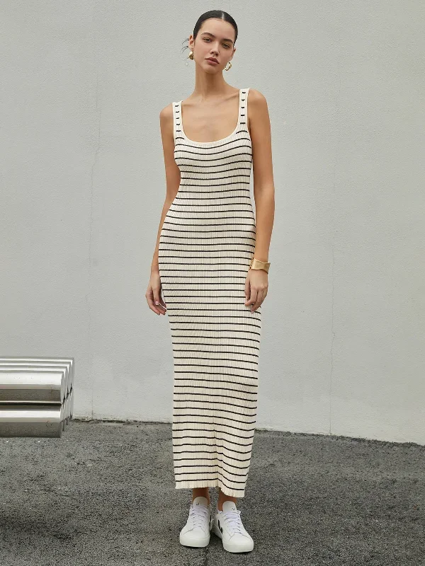 old-money-aesthetics-stripe-long-knit-dress