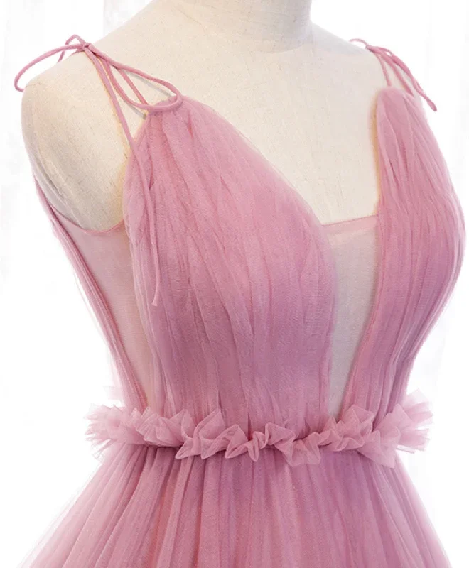 pink-v-neck-tulle-long-prom-dress-pink-tulle-formal-dress