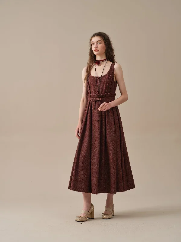 pleated-wool-dresses-in-rustred-elegant-dresses-sleeveless-dresses-vintage-dress-warm-dress-linennaive