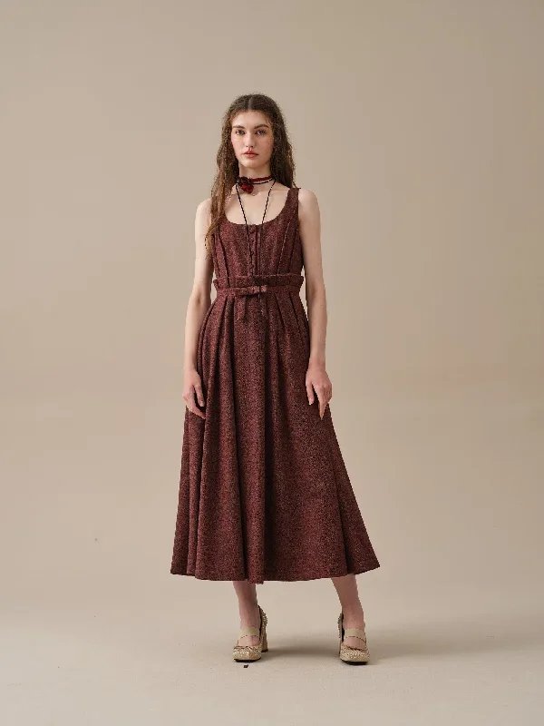 pleated-wool-dresses-in-rustred-elegant-dresses-sleeveless-dresses-vintage-dress-warm-dress-linennaive