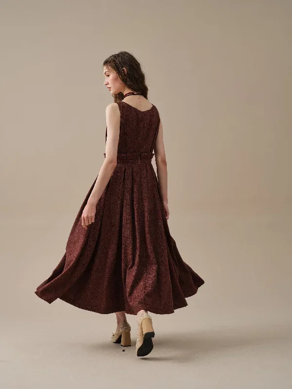 pleated-wool-dresses-in-rustred-elegant-dresses-sleeveless-dresses-vintage-dress-warm-dress-linennaive