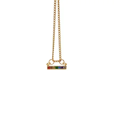 Rainbow Chakra Bar Gemstone Necklace