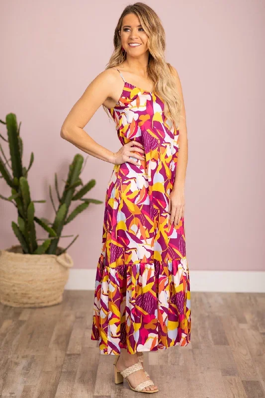 raspberry-and-yellow-tropical-print-maxi-dress