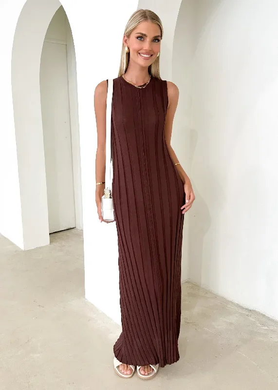 Raylarra Knit Midi Dress - Chocolate