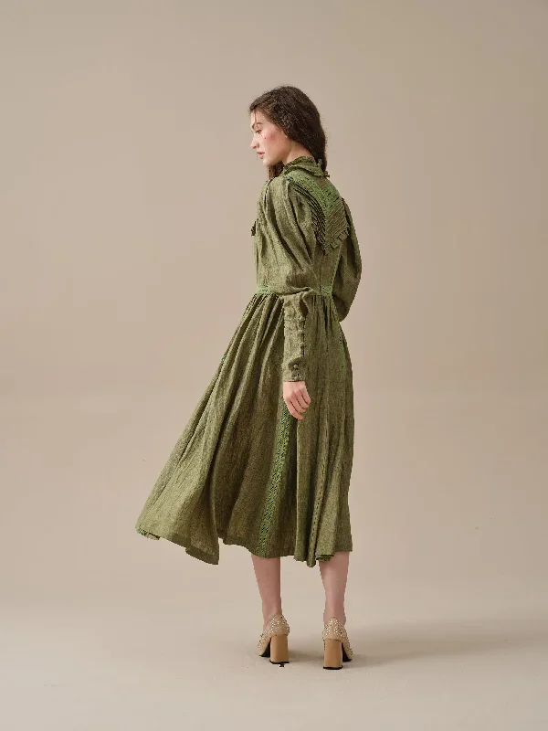 ruffled-linen-dress-victorian-dress-vintage-dress-elegant-dress-long-sleeved-dress-linennaive