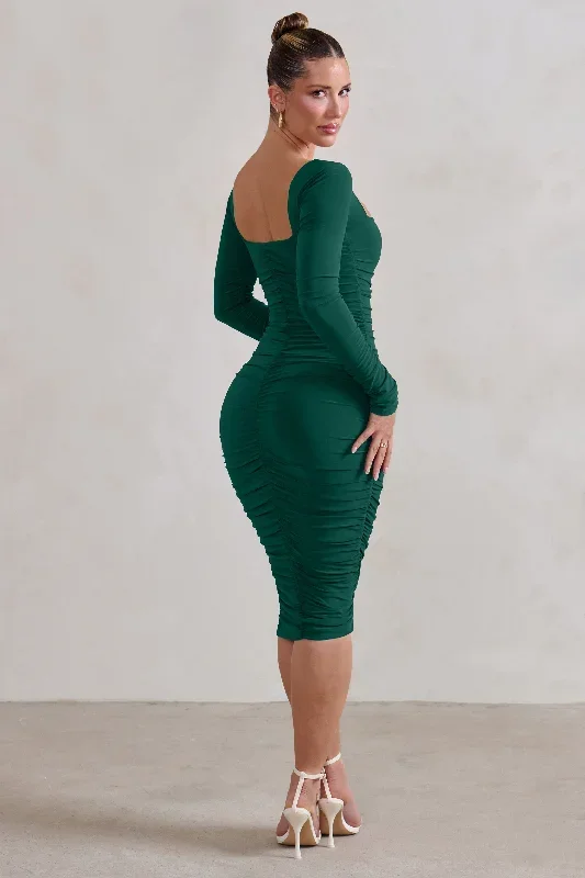 seductress-bottle-green-square-neck-bodycon-midi-dress-with-long-sleeves-cl127075047