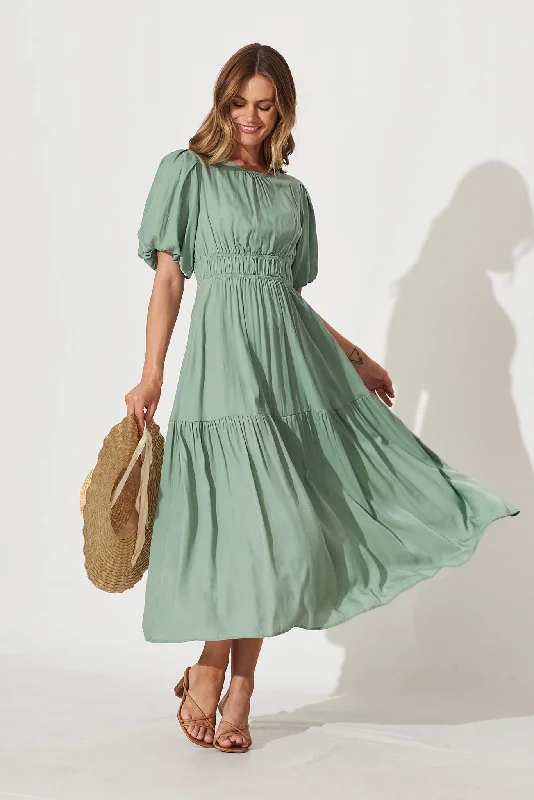 Stargazer Midi Dress In Green