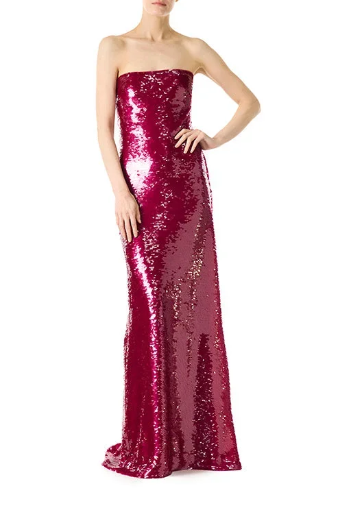 Strapless Sequin Column Gown