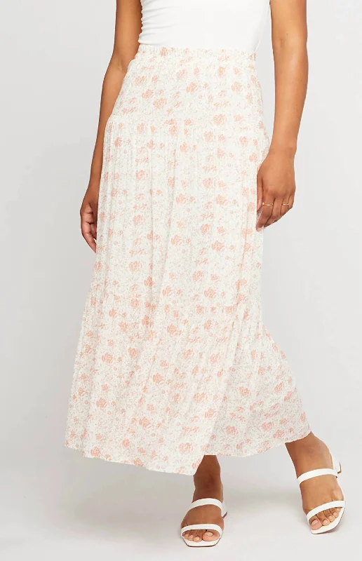 Teigan Midi Skirt In Sorbet Delicate Floral