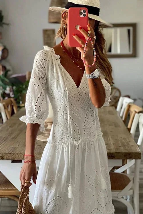 white-eyelet-tassels-tiered-maxi-dress