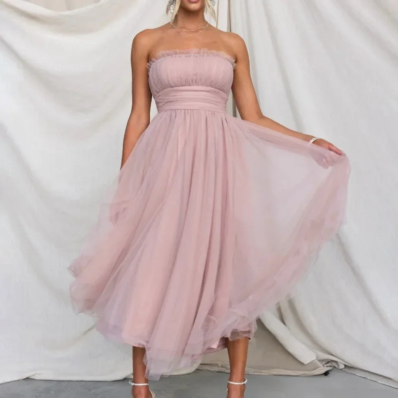 Off Shoulder Tulle Dress Short Puffy Prom