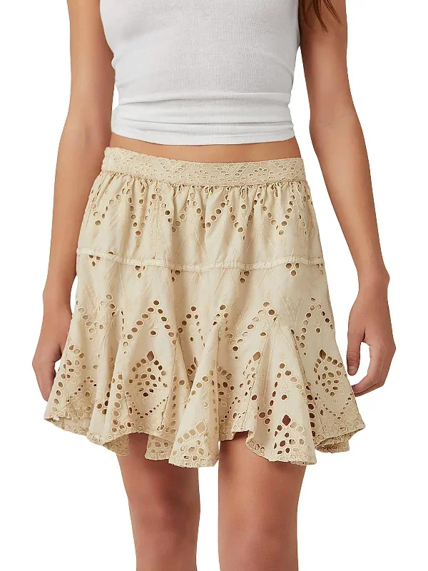 Womens Eyelet Mini Skort